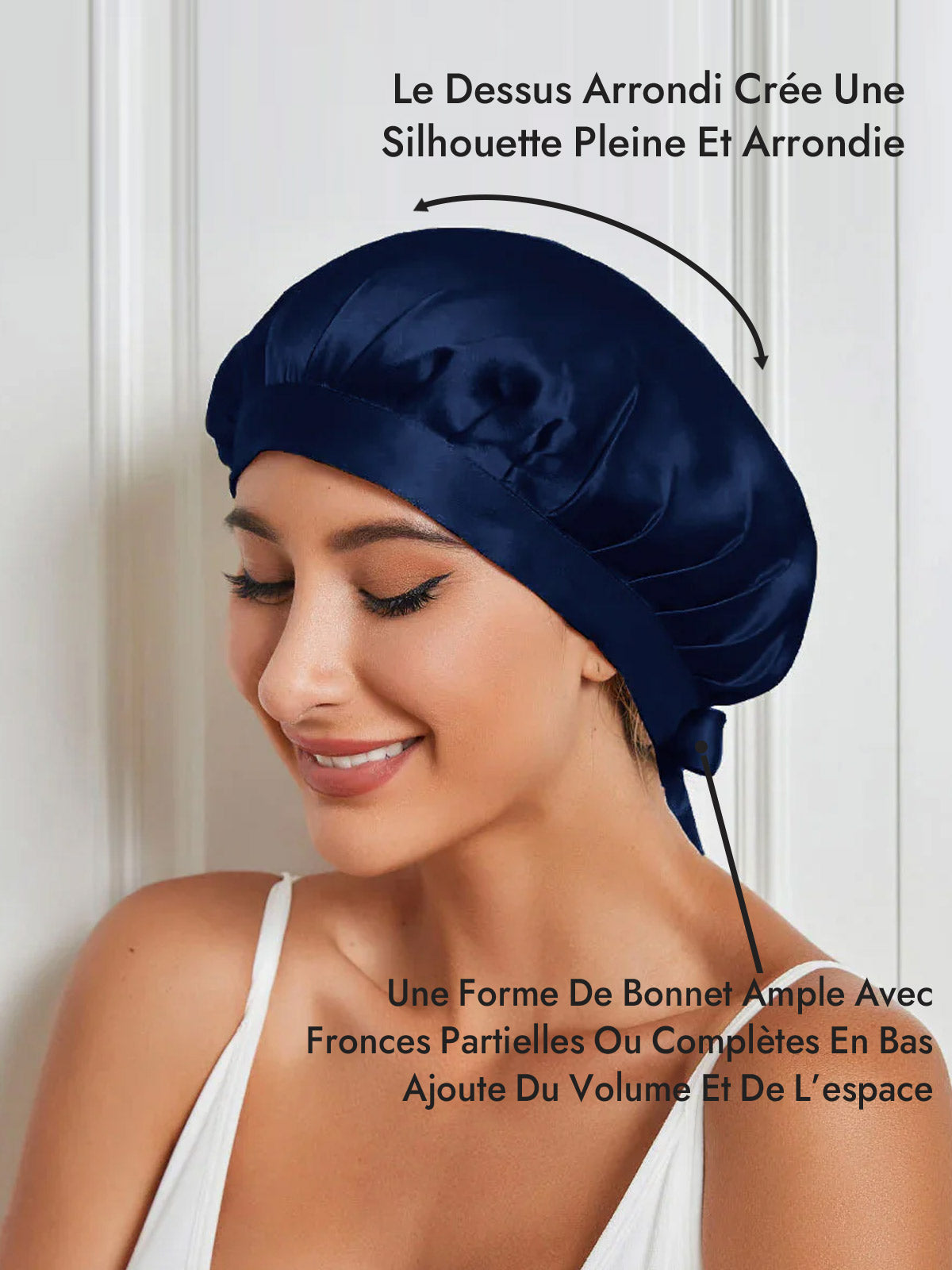 [Bleu Foncé] SilkSilky-FR Bonnets de Nuit 003