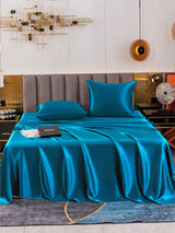 [Bleu Royal] SilkSilky-FR Parure de Lit Soie 001
