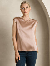 [Toscane] SilkSilky-FR Cap Sleeve Round Neck Femme T-Shirt 001