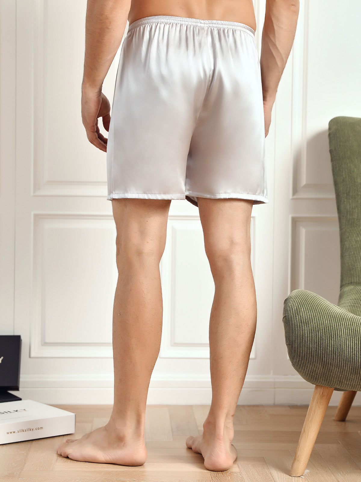 [Argent] SilkSilky-FR 19Momme Mens Sleep Bottoms 002
