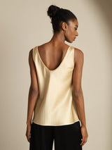 [Champagne] SilkSilky-FR Sleeveless V Neck Top À Fines Brides 002