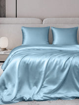 [Bleu Clair] SilkSilky-FR Parure de Lit Soie 001