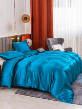 [Bleu Royal] SilkSilky-FR Parure de Lit Soie 003