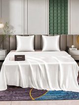 [Blanc] SilkSilky-FR Parure de Lit Soie 001