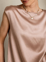 [Toscane] SilkSilky-FR Cap Sleeve Round Neck Femme T-Shirt 004