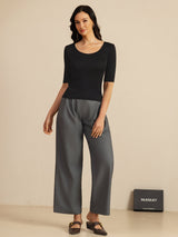 [Noir] SilkSilky-FR Half Sleeve Femme T-Shirt 007