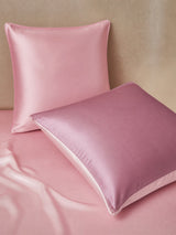 [MauvePâle+RoseClair] SilkSilky-FR Parure de Lit Soie 003