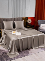 [Gris] SilkSilky-FR Parure de Lit Soie 003