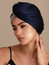 [Bleu Foncé] SilkSilky-FR Turban Cheveux 003