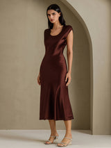 [Café] SilkSilky-FR Cap Sleeve Robes 006