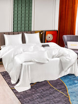 [Blanc] SilkSilky-FR Parure de Lit Soie 003