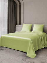 [Vert Menthe] SilkSilky-FR Parure de Lit Soie 002