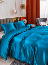 [Bleu Royal] SilkSilky-FR Parure de Lit Soie 004