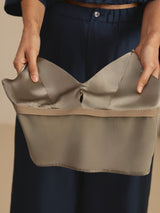 [Kaki] SilkSilky-FR Spaghetti Strap V Neck Top À Fines Brides 006