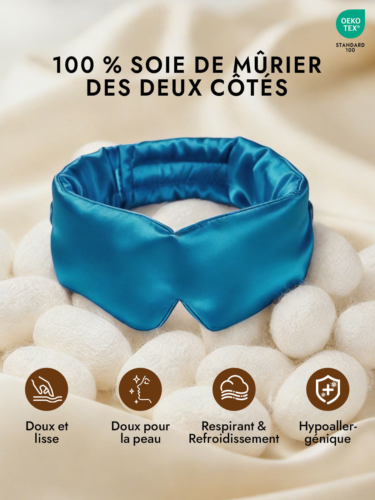 [Bleu Royal] SilkSilky-FR 19Momme Pure Silk Eye Mask 002