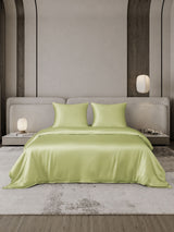 [Vert Menthe] SilkSilky-FR Parure de Lit Soie 002