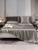 [Gris] SilkSilky-FR Parure de Lit Soie 001