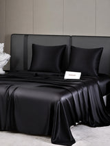 [Noir] SilkSilky-FR Parure de Lit Soie 005