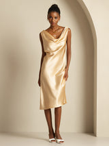 [Champagne] SilkSilky-FR Sleeveless Cowl Neck Robes 005