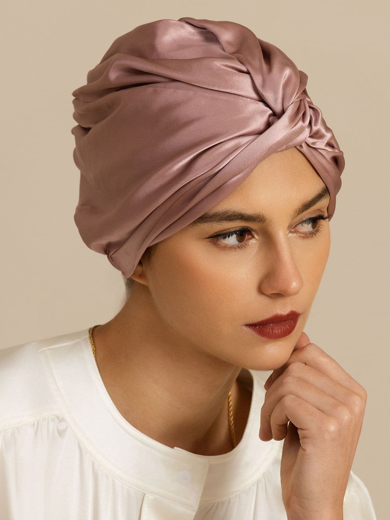 [Mauve Pâle] SilkSilky-FR 22Momme Bonnets de Nuit 001