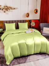 [Vert Menthe] SilkSilky-FR Parure de Lit Soie 005
