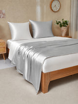 [GrisClair+Blanc] SilkSilky-FR Parure de Lit Soie 003
