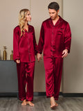 Ensembles de Pyjama en Soie Pure pour Couple Total 4Pcs