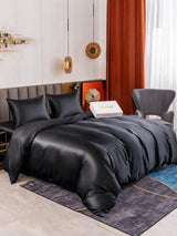 [Noir] SilkSilky-FR Parure de Lit Soie 001