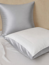 [GrisClair+Blanc] SilkSilky-FR Parure de Lit Soie 004