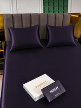 [Violet Foncé] SilkSilky-FR Parure de Lit Soie 005