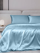 [Bleu Clair] SilkSilky-FR 19Momme Parure de Lit Soie 001