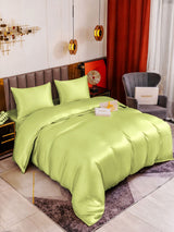 [Vert Menthe] SilkSilky-FR Parure de Lit Soie 006