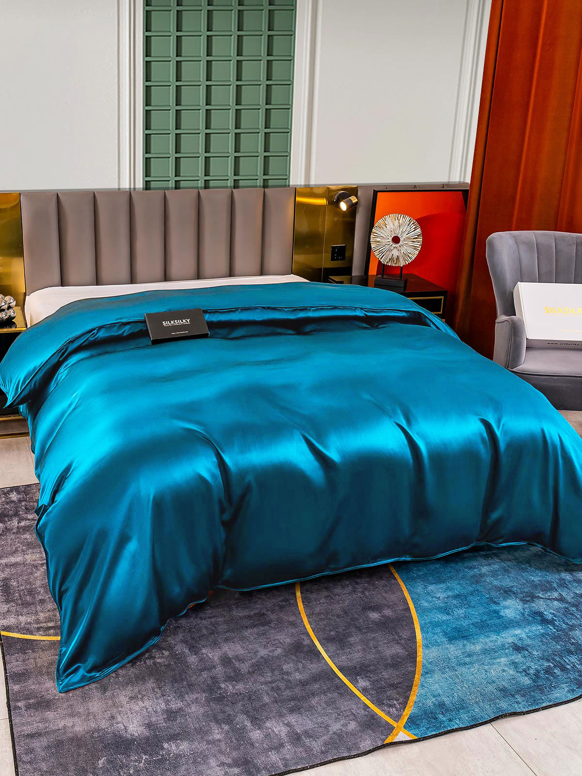 [Bleu Royal] SilkSilky-FR 25Momme Pure Soie Duvet Cover 003