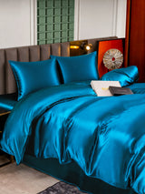 [Bleu Royal] SilkSilky-FR Parure de Lit Soie 003
