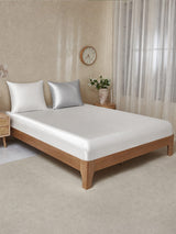 [GrisClair+Blanc] SilkSilky-FR Parure de Lit Soie 001