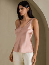 [Toscane] SilkSilky-FR Sleeveless V Neck Top À Fines Brides 001