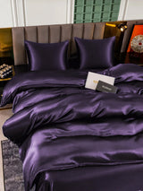 [Violet Foncé] SilkSilky-FR Parure de Lit Soie 004