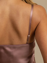 [Mauve Pâle] SilkSilky-FR Sleeveless V Neck Chemises de nuit 006