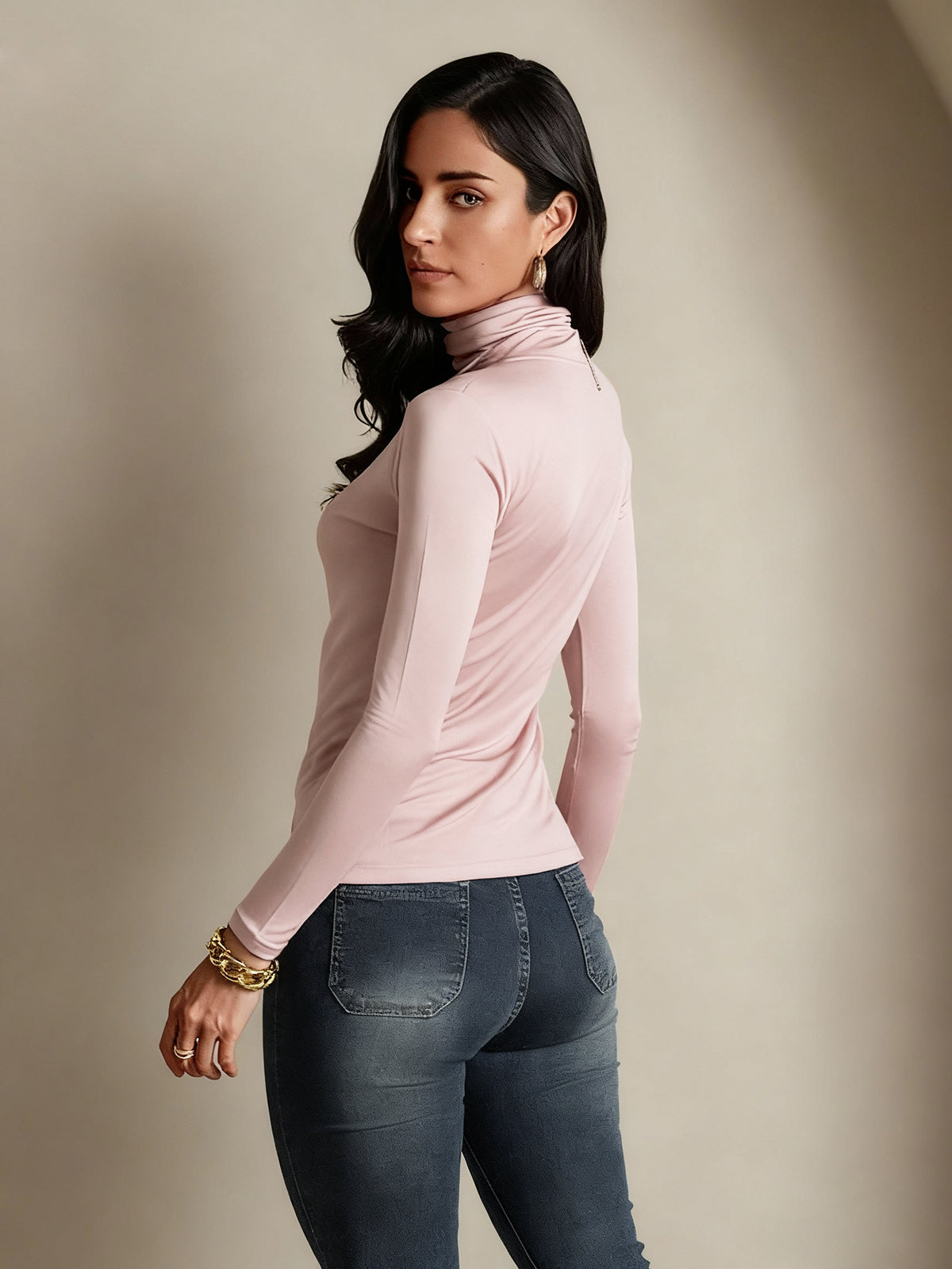 [Rose Corail] SilkSilky-FR Soie Womens T-Shirt 002,