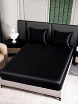 [Noir] SilkSilky-FR Parure de Lit Soie 005