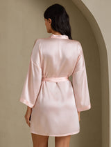 [Rose Clair] SilkSilky-FR 3/4 Sleeve Femme Peignoir 002