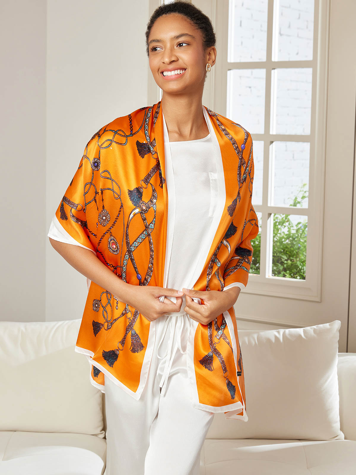 [P018] SilkSilky-FR Pure Soie Scarf 001,