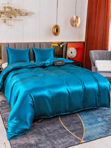 [Bleu Royal] SilkSilky-FR Parure de Lit Soie 004