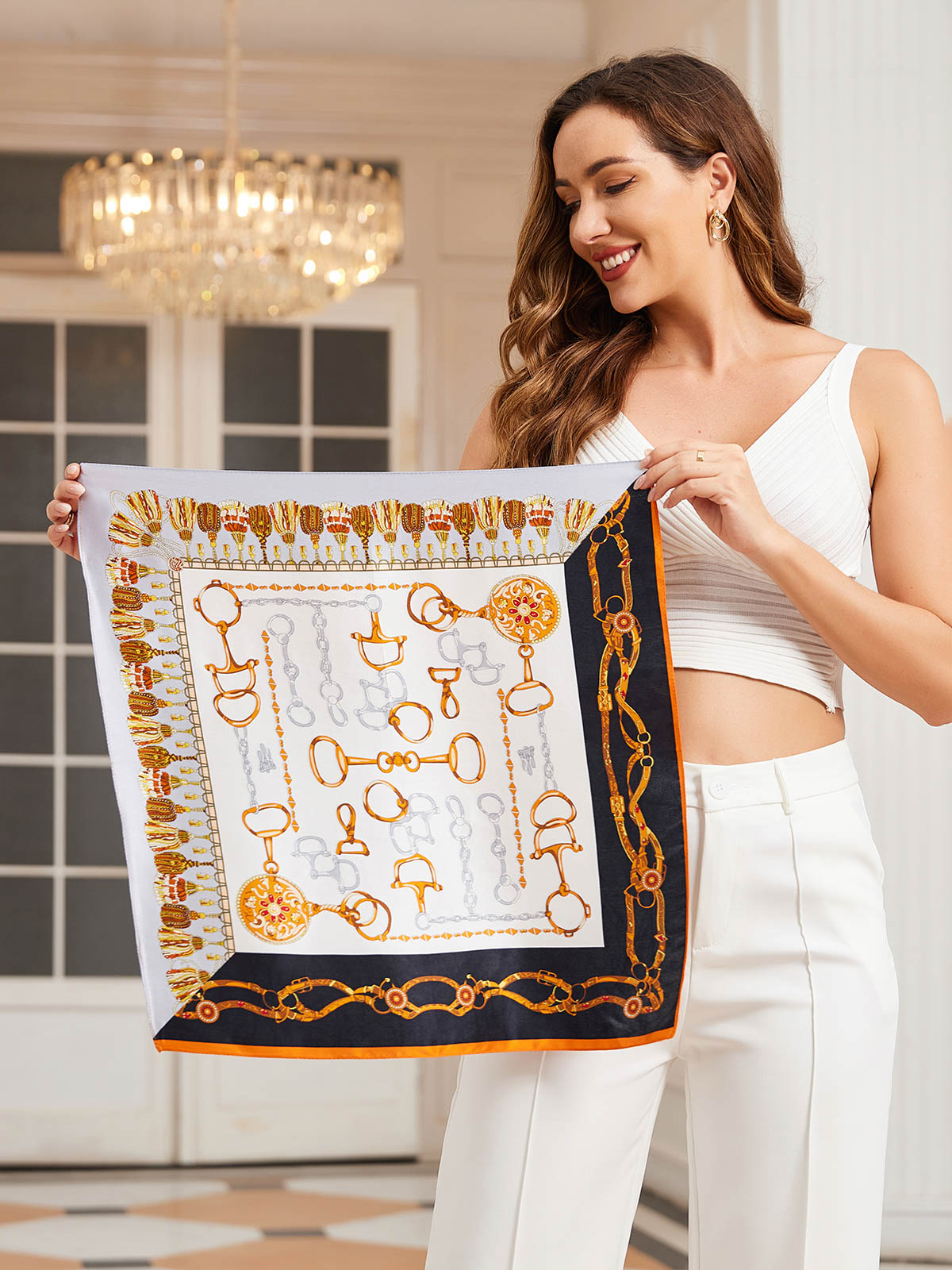 [P038] SilkSilky-FR Pure Soie Scarf 001,