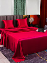 [Rouge Vineux] SilkSilky-FR Parure de Lit Soie 005