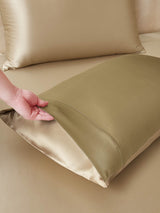 [Beige+Kaki] SilkSilky-FR 22Momme Pure Soie Bedding Set 003,