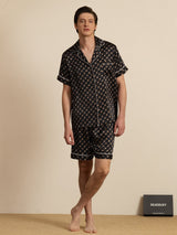 [Chaîne Noire] SilkSilky-FR Short Sleeve Lapel Collar Homme Pyjamas 006