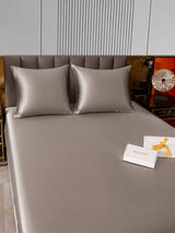 [Gris] SilkSilky-FR Parure de Lit Soie 005