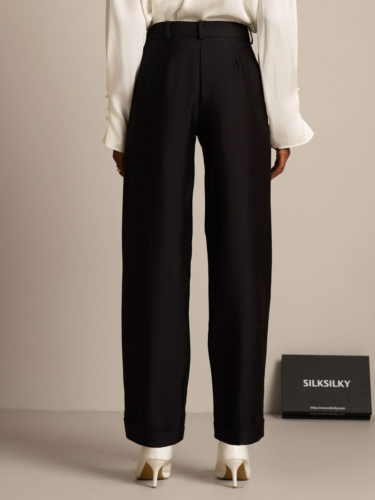 [Noir] SilkSilky-FR 32Momme Soie Womens Pants 002,