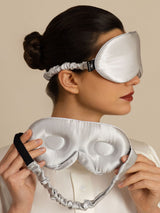 [Gris Clair] SilkSilky-FR 22Momme Masques pour les Yeux 001
